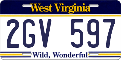 WV license plate 2GV597