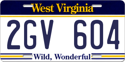 WV license plate 2GV604