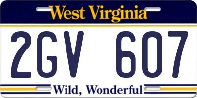 WV license plate 2GV607