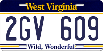 WV license plate 2GV609