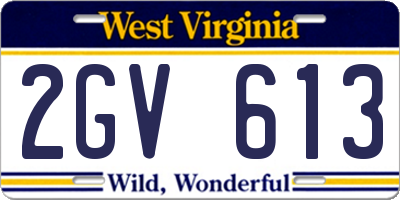 WV license plate 2GV613