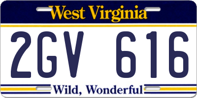 WV license plate 2GV616