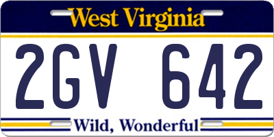 WV license plate 2GV642
