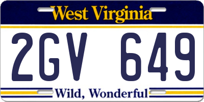 WV license plate 2GV649