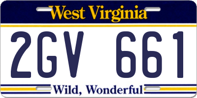 WV license plate 2GV661