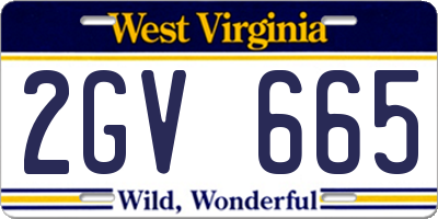 WV license plate 2GV665