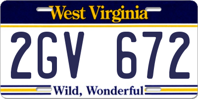 WV license plate 2GV672