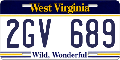 WV license plate 2GV689