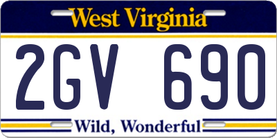 WV license plate 2GV690