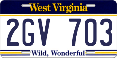 WV license plate 2GV703