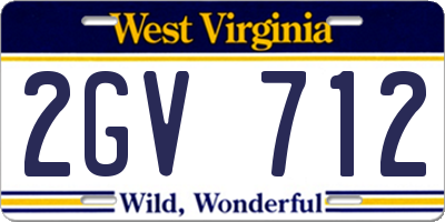WV license plate 2GV712