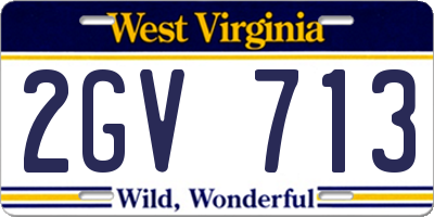 WV license plate 2GV713