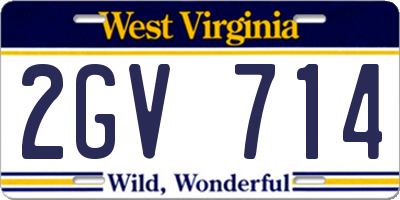 WV license plate 2GV714