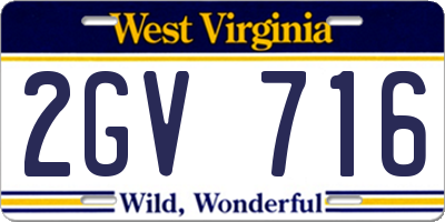 WV license plate 2GV716
