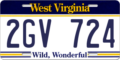 WV license plate 2GV724