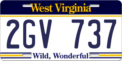 WV license plate 2GV737