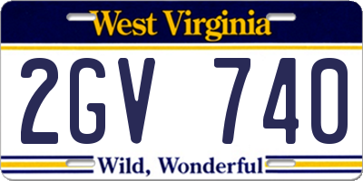 WV license plate 2GV740