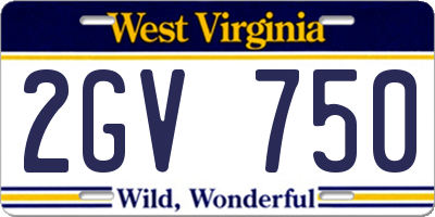 WV license plate 2GV750