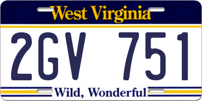 WV license plate 2GV751