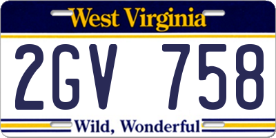 WV license plate 2GV758