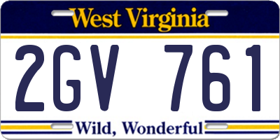 WV license plate 2GV761