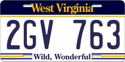 WV license plate 2GV763