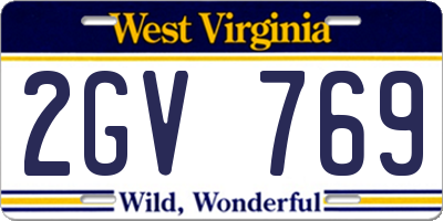 WV license plate 2GV769