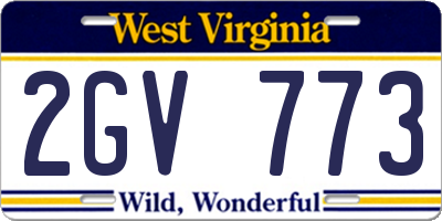 WV license plate 2GV773
