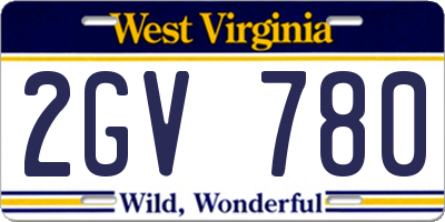 WV license plate 2GV780