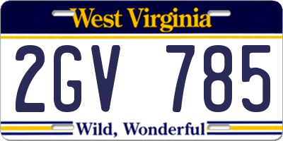 WV license plate 2GV785