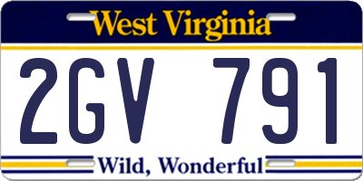 WV license plate 2GV791