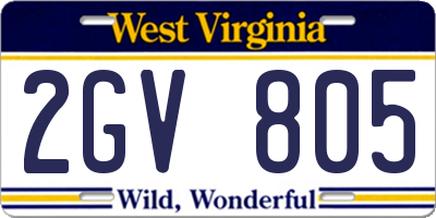 WV license plate 2GV805
