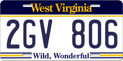 WV license plate 2GV806
