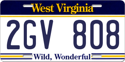WV license plate 2GV808