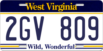 WV license plate 2GV809