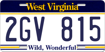 WV license plate 2GV815