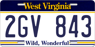 WV license plate 2GV843