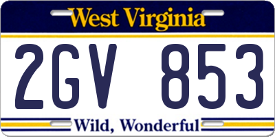 WV license plate 2GV853
