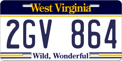 WV license plate 2GV864