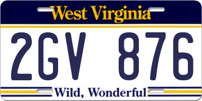 WV license plate 2GV876