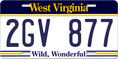WV license plate 2GV877