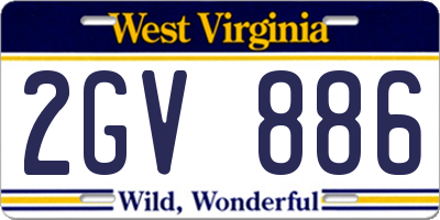 WV license plate 2GV886