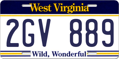 WV license plate 2GV889