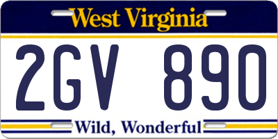 WV license plate 2GV890