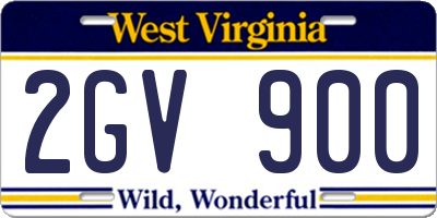 WV license plate 2GV900