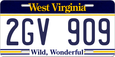 WV license plate 2GV909