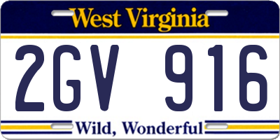 WV license plate 2GV916