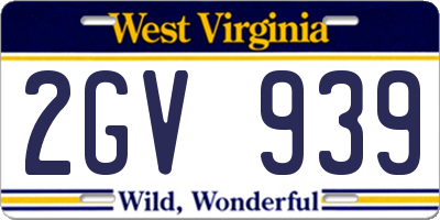 WV license plate 2GV939
