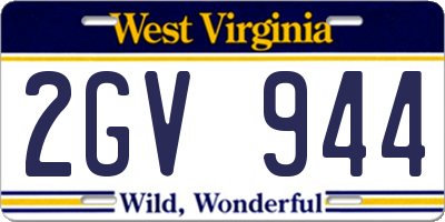 WV license plate 2GV944