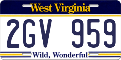 WV license plate 2GV959